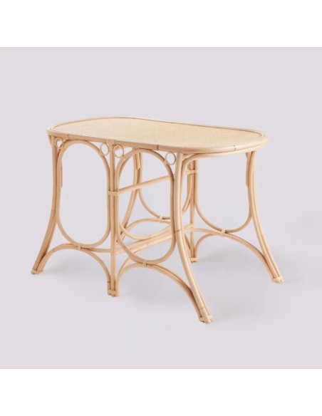 Oval rattan table from the GINGKO collection by KOK MAISON