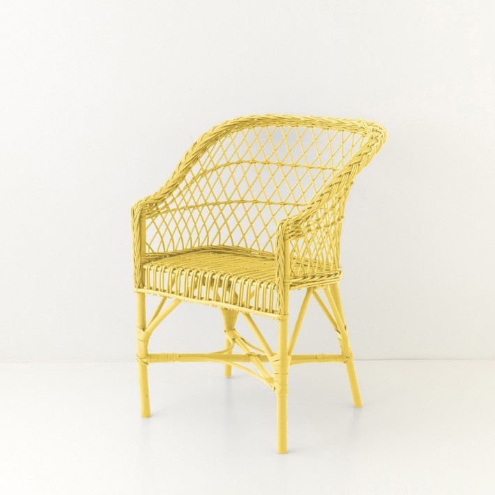 Fauteuil Antonin laqué jaune