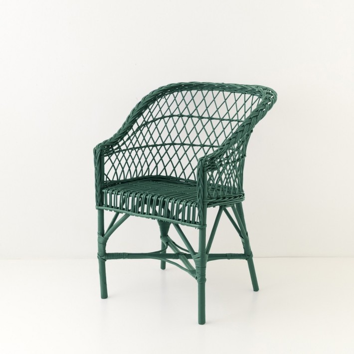 Fauteuil Antonin laqué vert sapin
