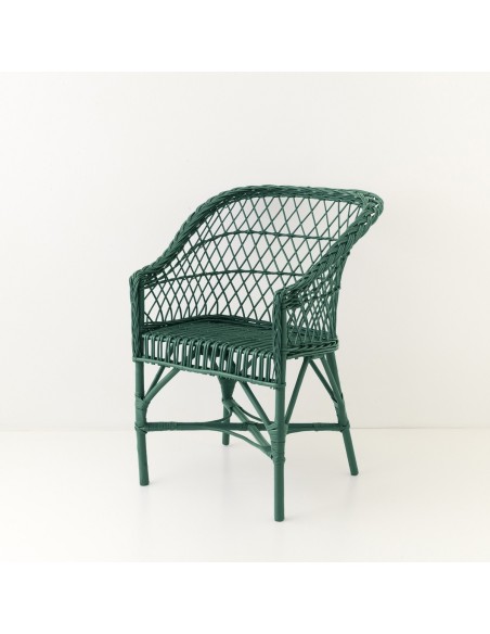 Fauteuil Antonin laqué vert sapin