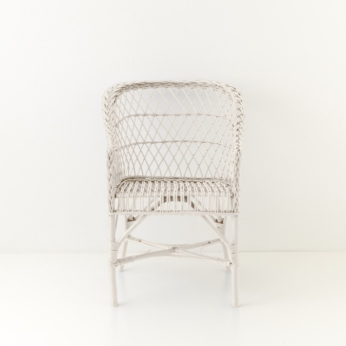 Fauteuil Antonin laqué blanc vu de face