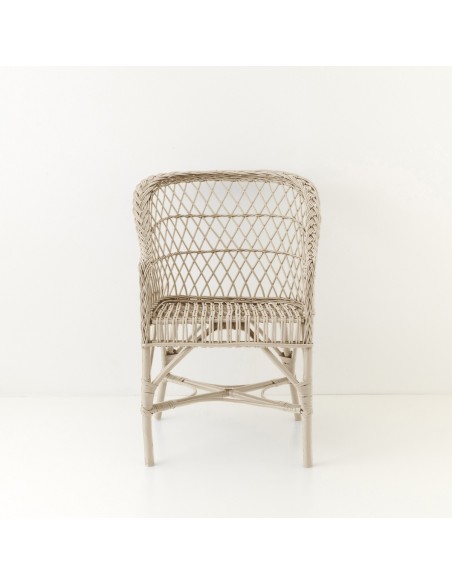 Fauteuil Antonin laqué lin vu de face