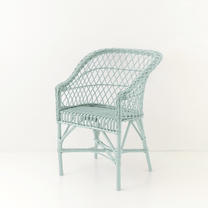 Fauteuil en osier laqué Antonin