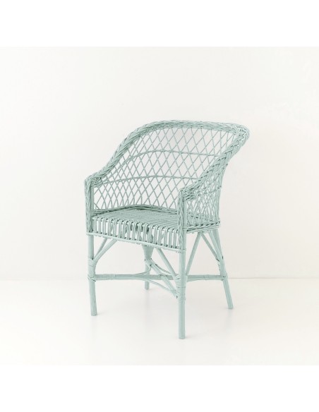 Fauteuil en osier laqué Antonin