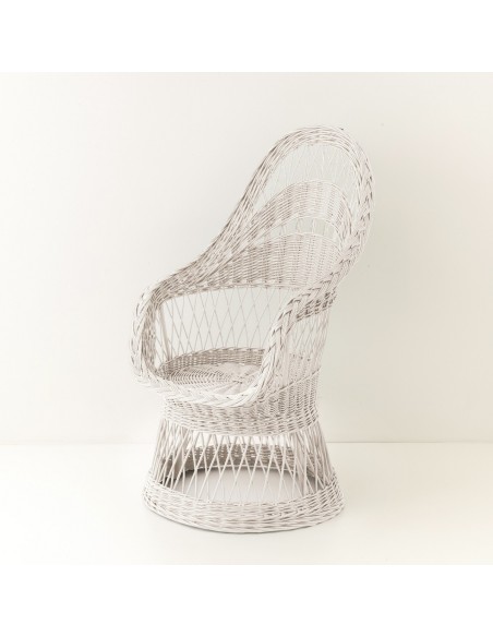 Firmin lacquered openwork wicker armchair