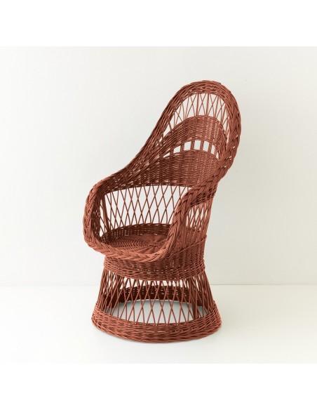 Firmin lacquered openwork wicker armchair