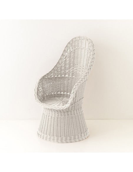 Fauteuil firmin plein laqué blanc