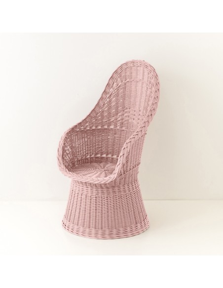 Fauteuil firmin plein laqué rose