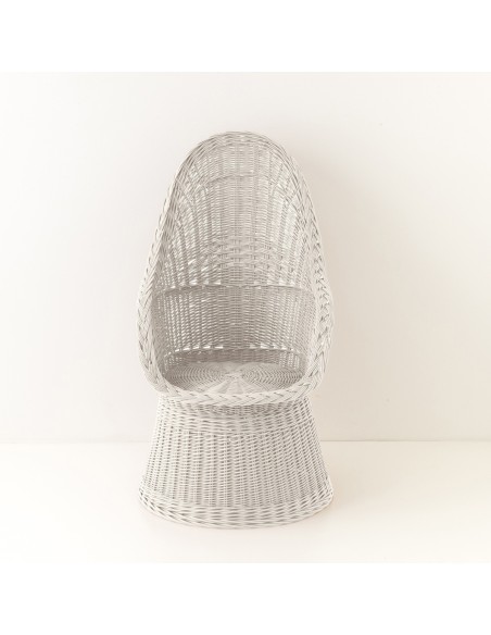 Fauteuil firmin plein laqué blanc vu de face