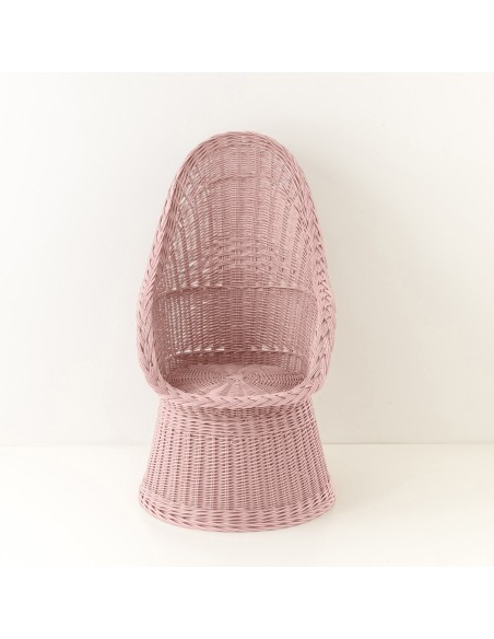 Fauteuil firmin plein laqué rose vu de face