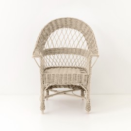 Fauteuil  en osierTom laqué lin 2