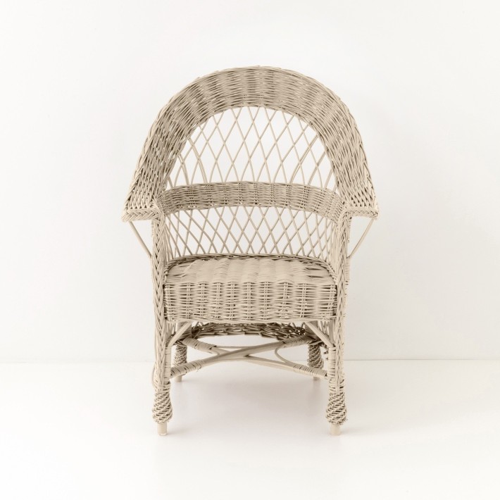 Fauteuil  en osierTom laqué lin vu de face