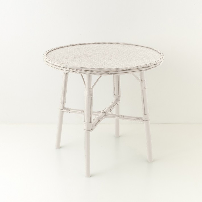 Mélina lacquered wicker table with woven top