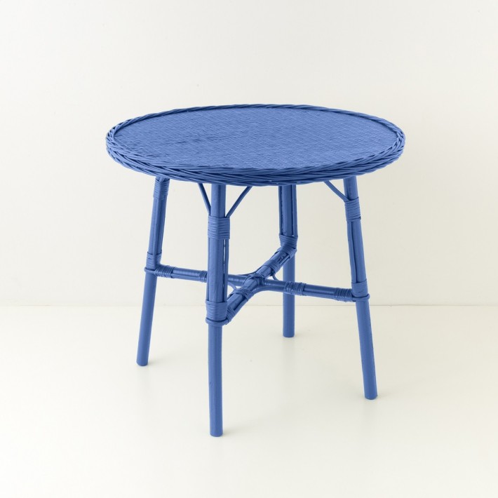 Mélina lacquered wicker table with woven top