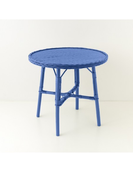 Mélina lacquered wicker table with woven top