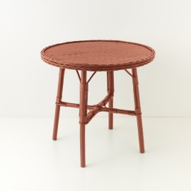 Mélina lacquered wicker table with woven top