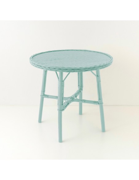 Mélina lacquered wicker table with woven top