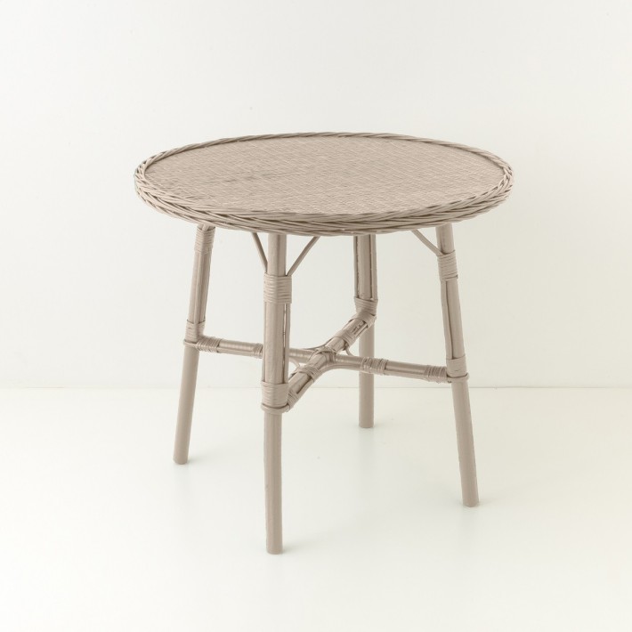 Mélina lacquered wicker table with woven top