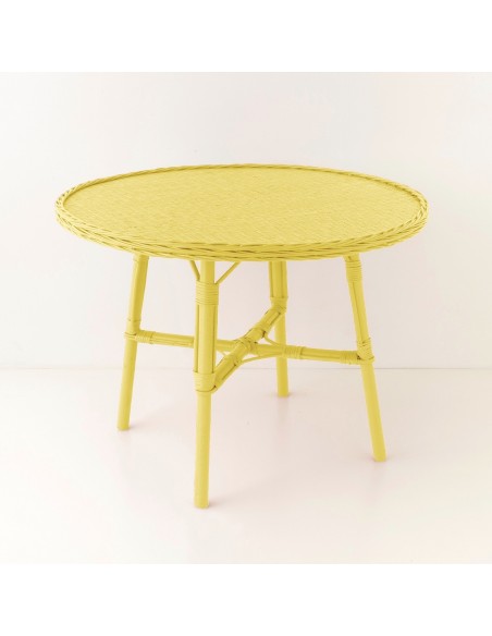 Mélanie lacquered wicker table diameter 100 cm