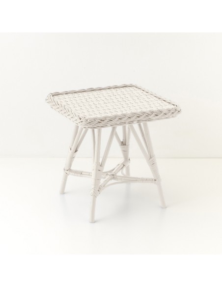 Chevet en osier Mélina laqué blanc