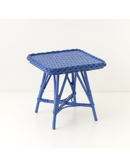 Chevet en osier Mélina laqué bleu grec