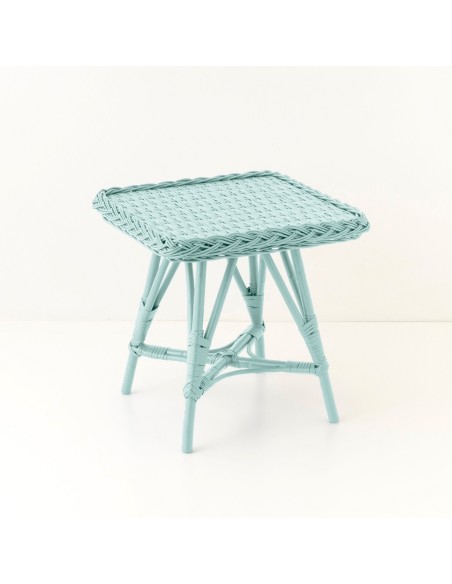 Mélina lacquered wicker table with woven top