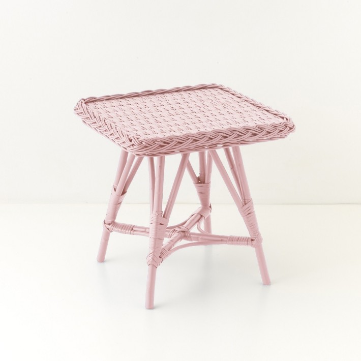 Chevet en osier Mélina laqué rose