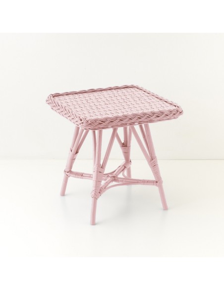 Chevet en osier Mélina laqué rose