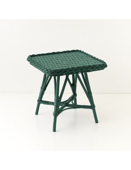 Chevet en osier Mélina laqué vert sapin