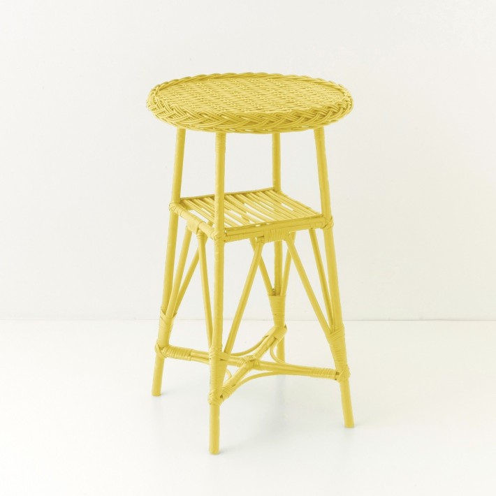 Sellette en osier Mélina laquée jaune
