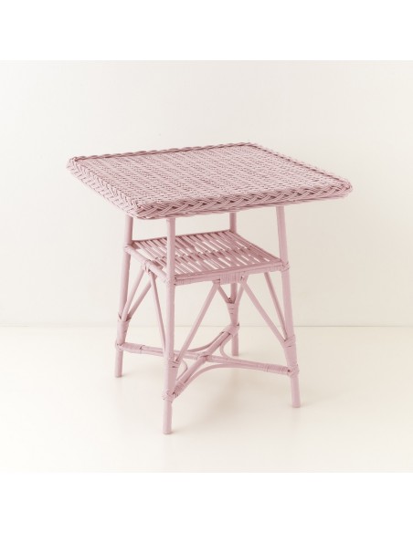 Mélina lacquered wicker table with woven top