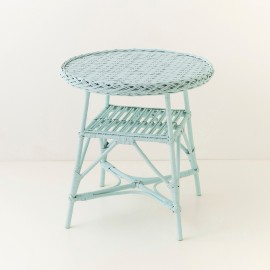 Mélina lacquered wicker table with woven top