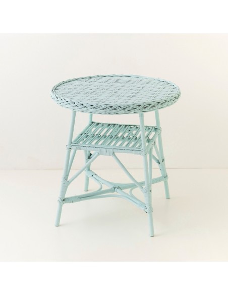 Mélina lacquered wicker table with woven top