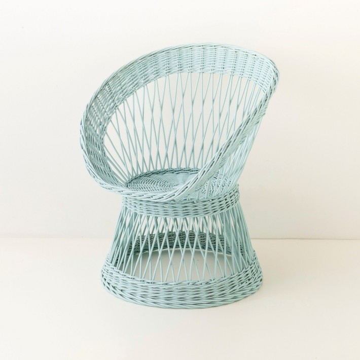 fauteuil en osier Franz laqué céladon