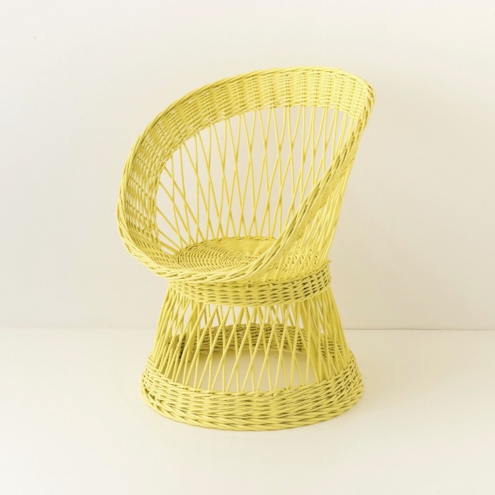 Wicker coloured armchair Franz