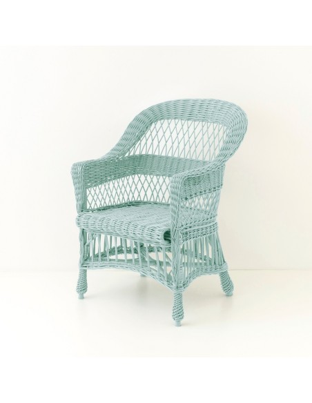 Fauteuil en osier ILONA laqué céladon