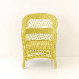 Fauteuil en osier ILONA laqué jaune 2
