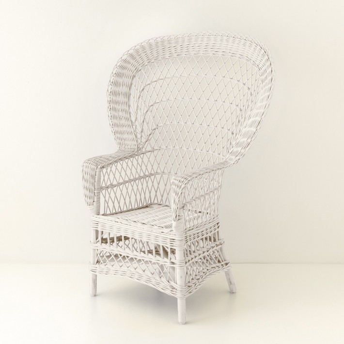 Eventail lacquered wicker armchair