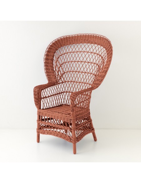 Eventail lacquered wicker armchair