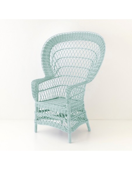 Eventail lacquered wicker armchair