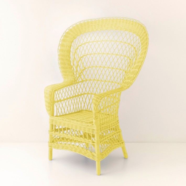Eventail lacquered wicker armchair