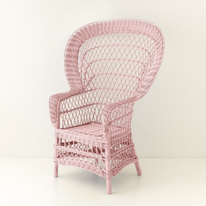 Eventail lacquered wicker armchair