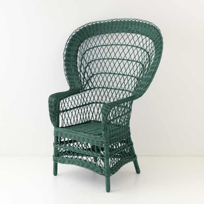 Fauteuil en osier EVENTAIL vert sapin