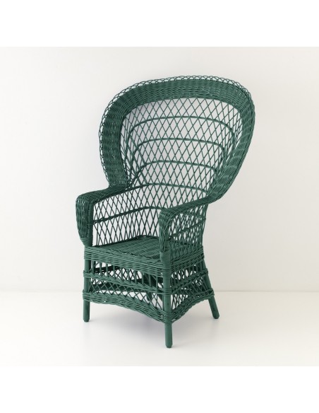 Fauteuil en osier EVENTAIL vert sapin