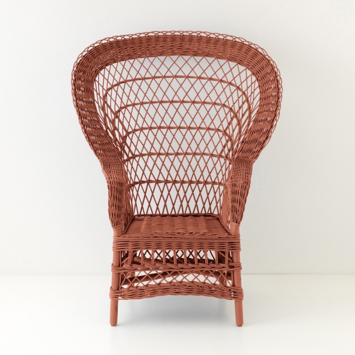 Eventail lacquered wicker armchair