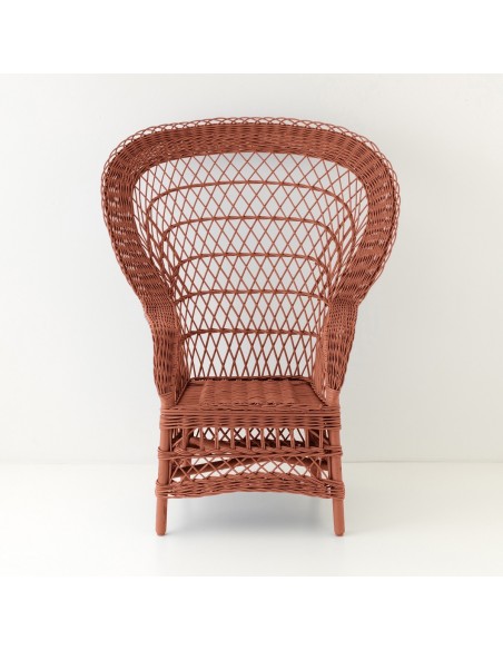Eventail lacquered wicker armchair