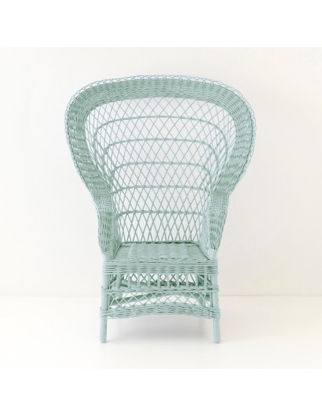 Eventail lacquered wicker armchair