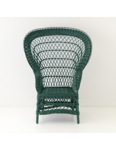 Eventail lacquered wicker armchair