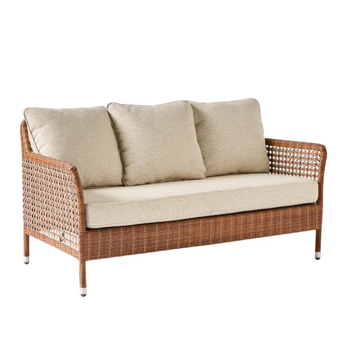 2-seater garden sofa in Antibes resin with Laterite colors