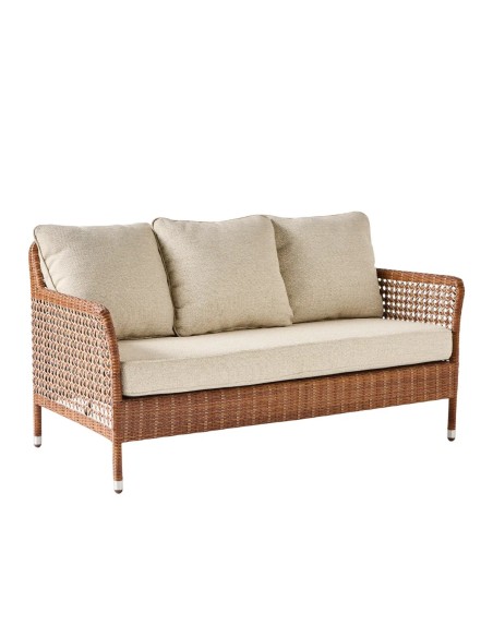 2-seater garden sofa in Antibes resin with Laterite colors